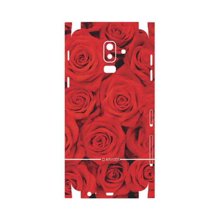 برچسب پوششی ماهوت مدل Red-Flower-FullSkin مناسب برای گوشی موبایل سامسونگ Galaxy J8