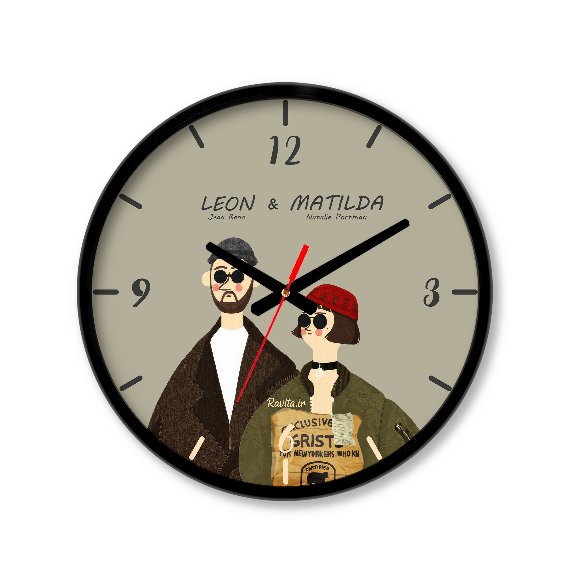 ساعت دیواری کوچک راویتا طرح لئون ماتیلدا کد 3596
