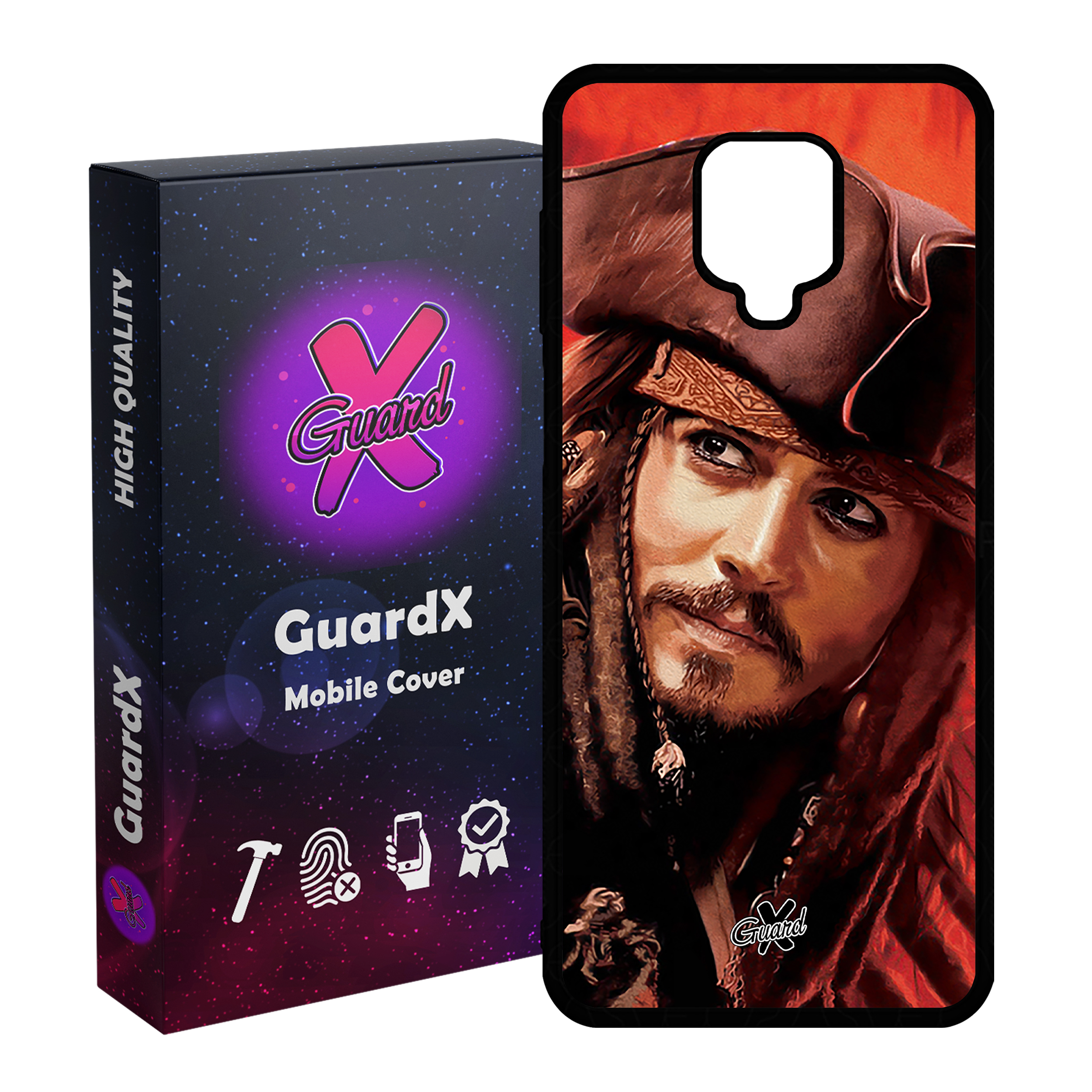 کاور گارد ایکس طرح Johnny Depp مدل Glass10205 مناسب برای گوشی موبایل شیائومی Redmi Note 9S / Note 9 Pro / Note 9 Pro Max