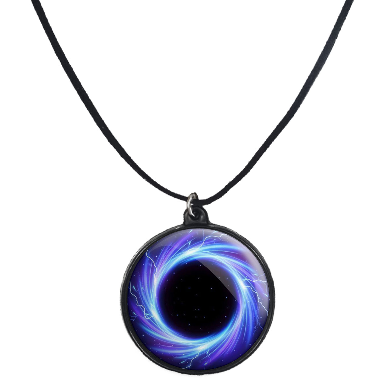 گردنبند پرمانه طرح سیاه چاله ها کد pmb.25874 مدل دو طرفه