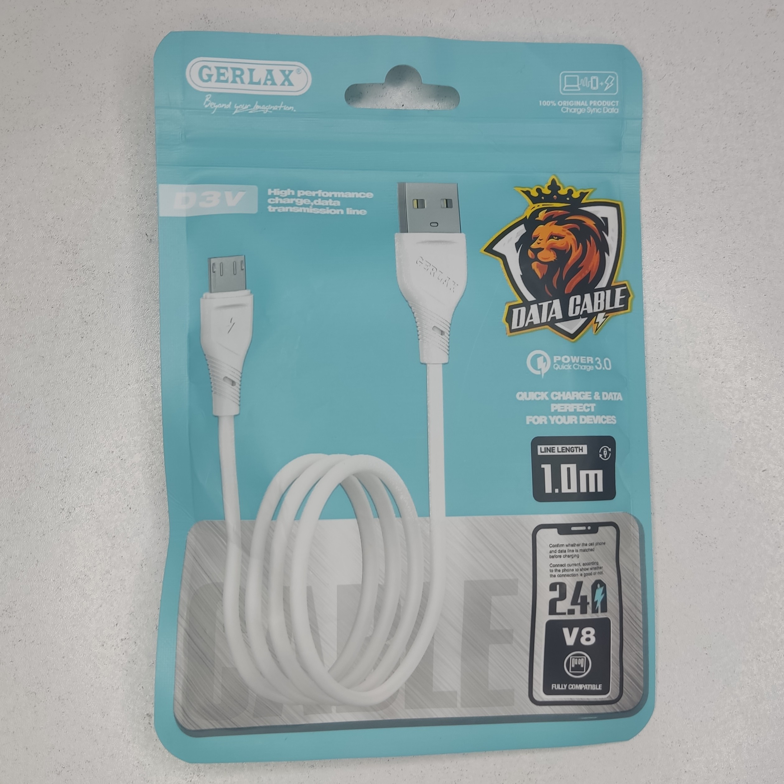 کابل شارژ میکرو مدل D3V برند GERLAX