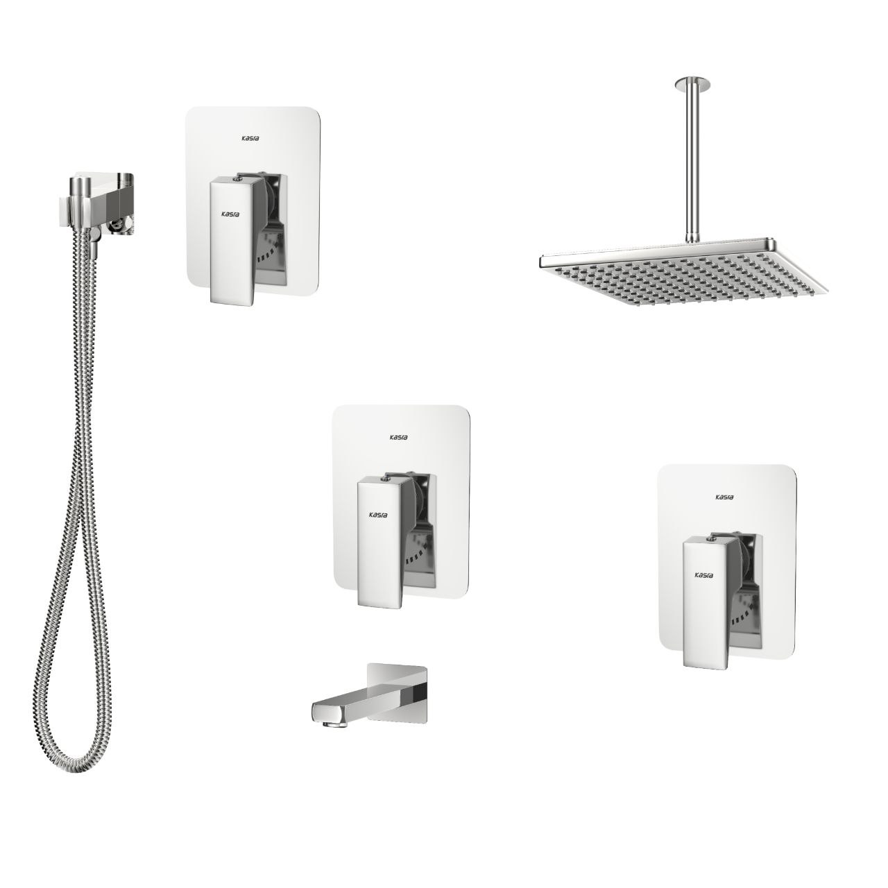 ست شیرآلات کسری مدل دامون توکار مجموعه 6 عددی