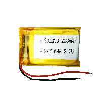 باتری لیتیومی مدل 502030 ظرفیت 260 میلی آمپر ساعت 