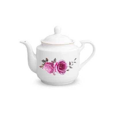 قوری چینی زرین ایران مدل رزفلاور مجموعه 3 عددی