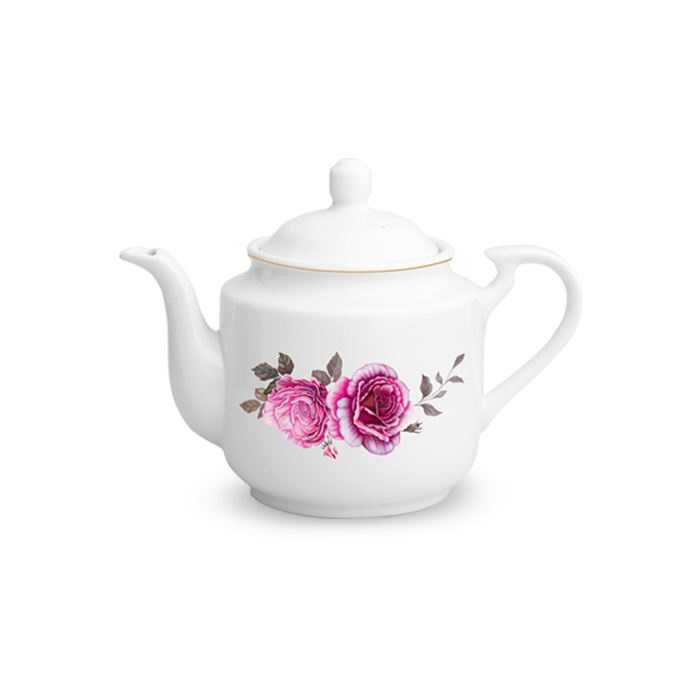 قوری چینی زرین ایران مدل رزفلاور مجموعه 3 عددی