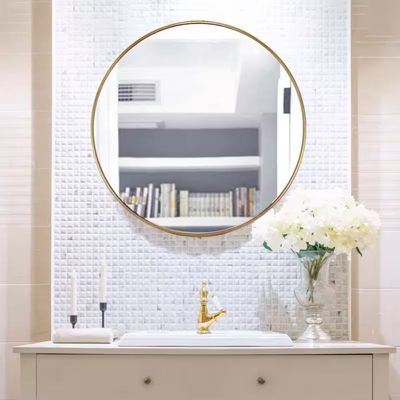 آینه مدل گرد فلزی طرح ظریف کد F-50 | کالا مکس
