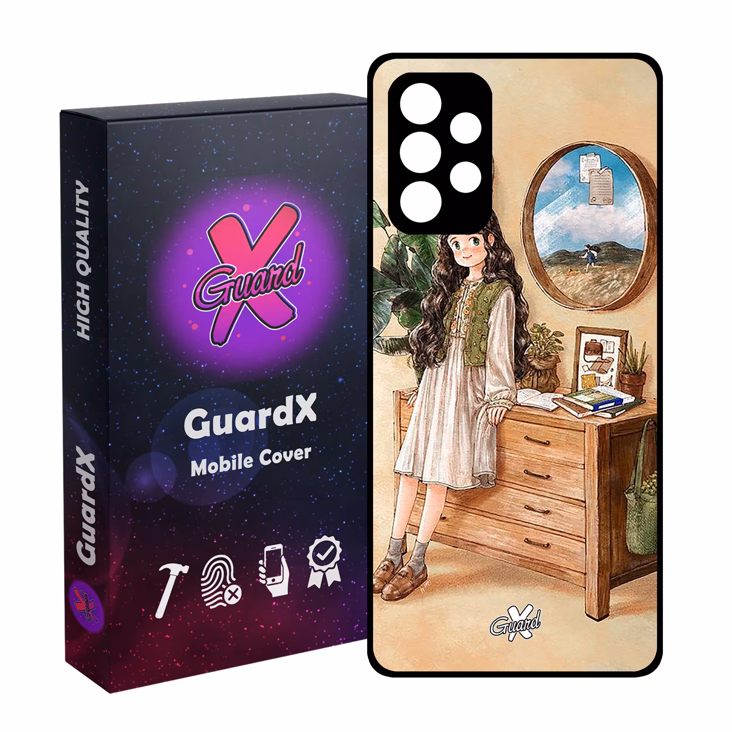 کاور گارد ایکس طرح دختر مدل Glass10308 مناسب برای گوشی موبایل سامسونگ Galaxy A32 4G
