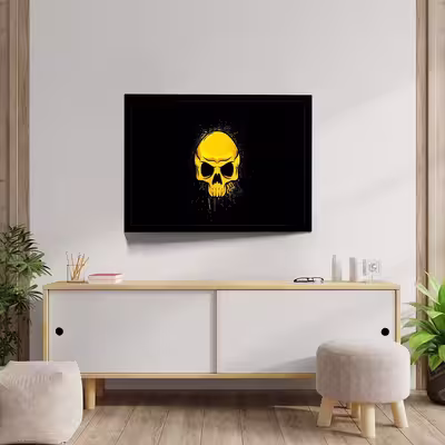 تابلو مدل gold skull کد F-12043