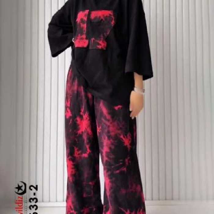 ست تیشرت شلوار لانگ بیگ سایز3633