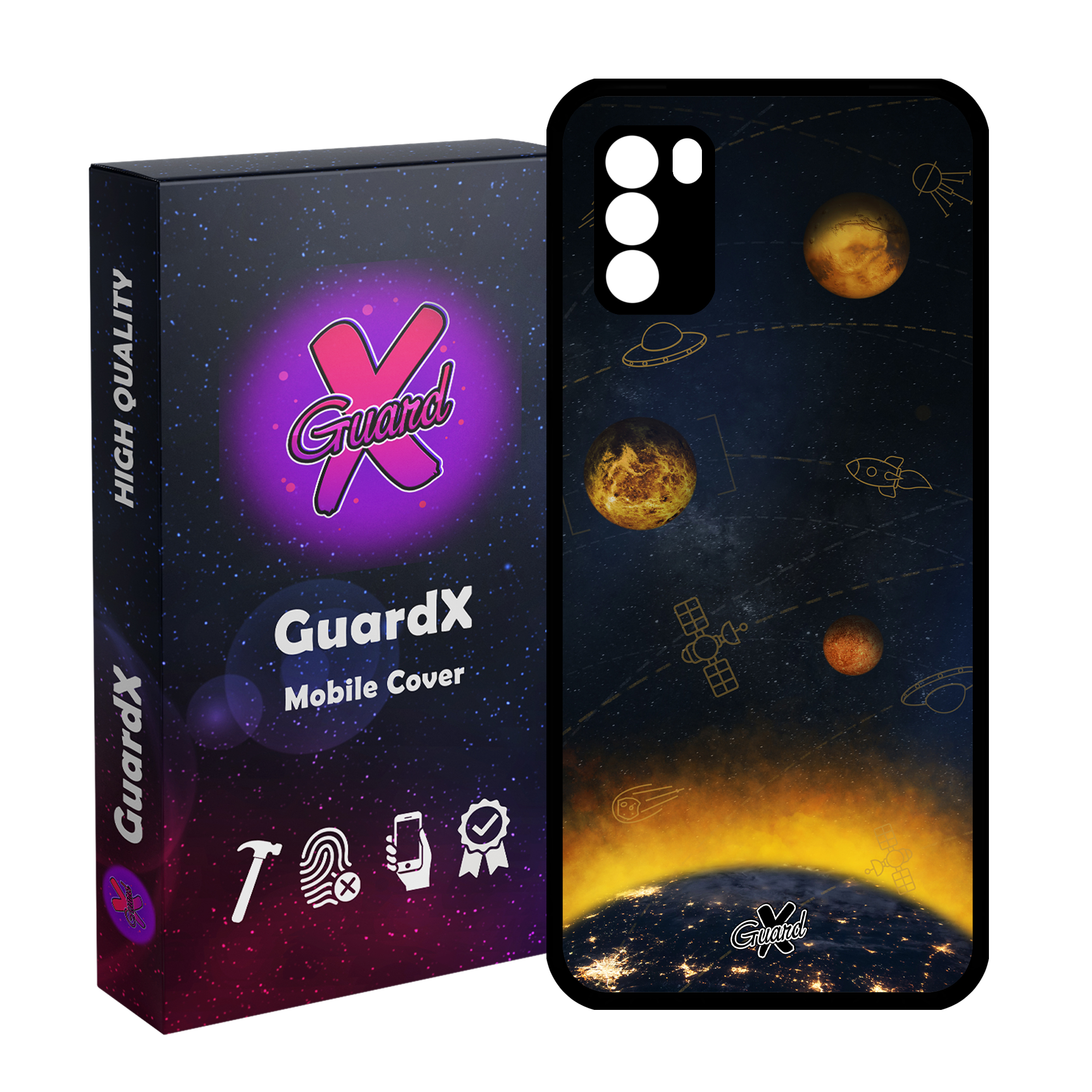 کاور گارد ایکس طرح Galaxy مدل Glass10166 مناسب برای گوشی موبایل شیائومی Poco M3