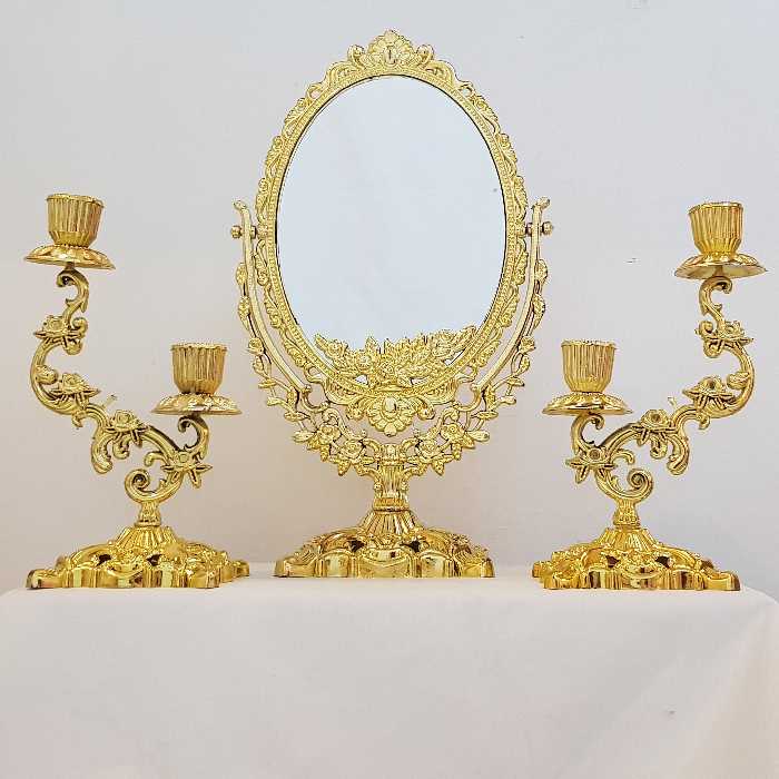 آینه شمعدان طرح هفت سین مدل یاقوت k002به همراه رحل قرآن