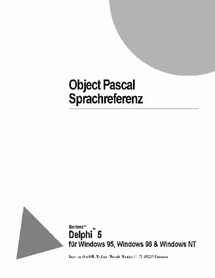 خرید و دانلود نسخه کامل کتاب Object Pascal Sprachreferenz