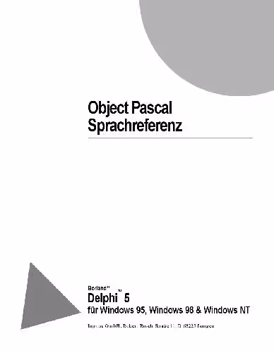 خرید و دانلود نسخه کامل کتاب Object Pascal Sprachreferenz