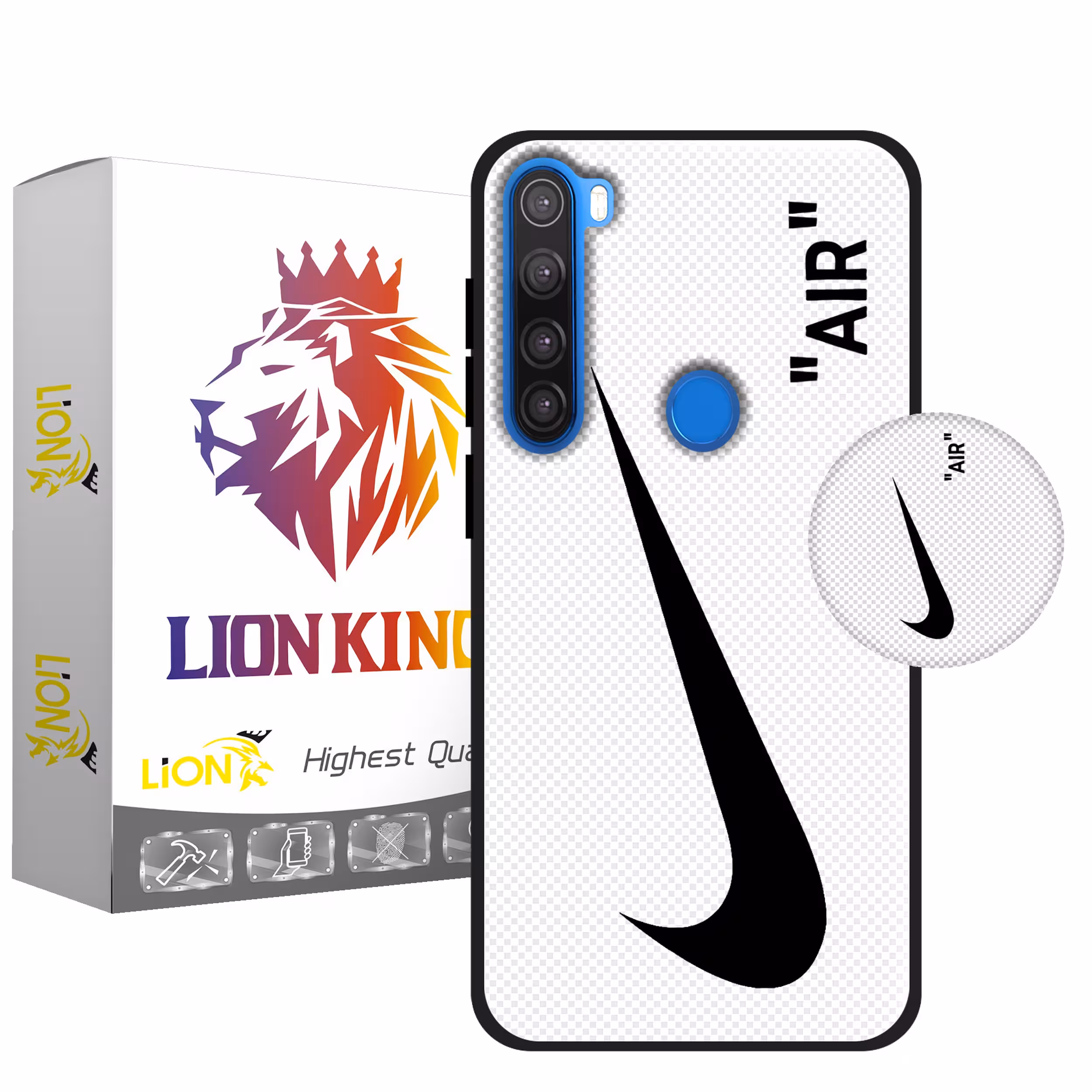 کاور لاین کینگ مدل WHAIT مناسب برای گوشی موبایل  شیائومی Redmi Note 8 به همراه پایه نگهدارنده
