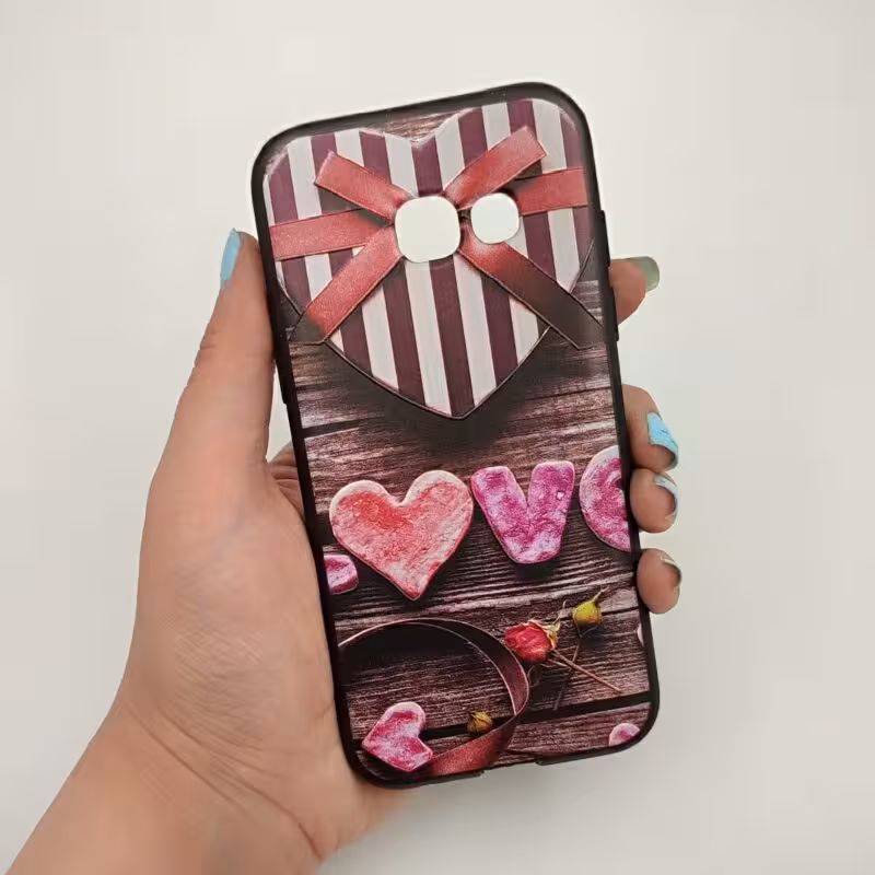 قاب گوشی (Galaxy A3 2017 (A320 سامسونگ طرح برجسته قلب Love کد 49148