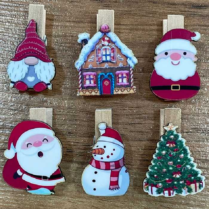 گیره کاغذ مدل کریسمس کد 02 مجموعه 6 عددی