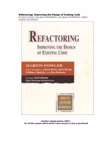 خرید و دانلود نسخه کامل کتاب Refactoring - Improving the Design of Existing Code