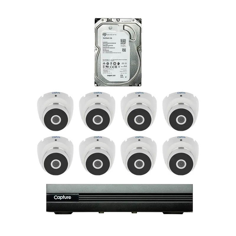 سیستم مدار بسته امنیتی 8 دوربین کپچر R2-HD8CHKIT