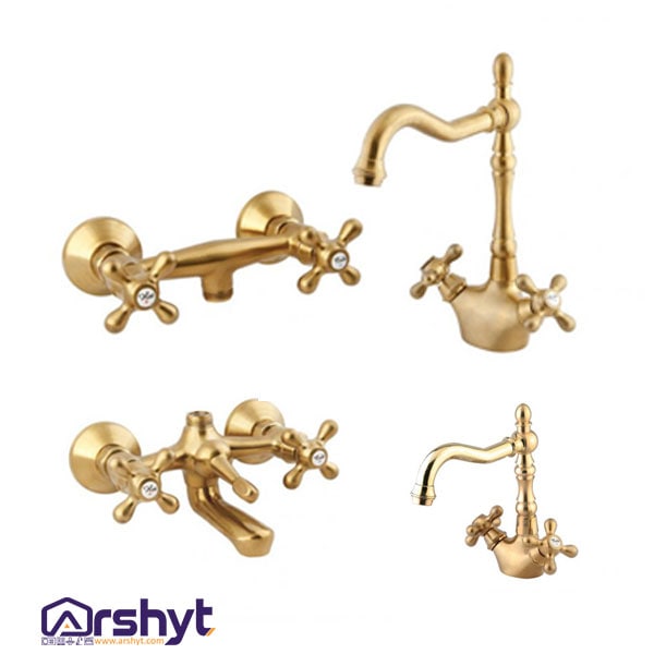 ست شیر آلات شودر مدل باروک پلاس طلا مات - لوازم خانه و آشپزخانه آرشیت