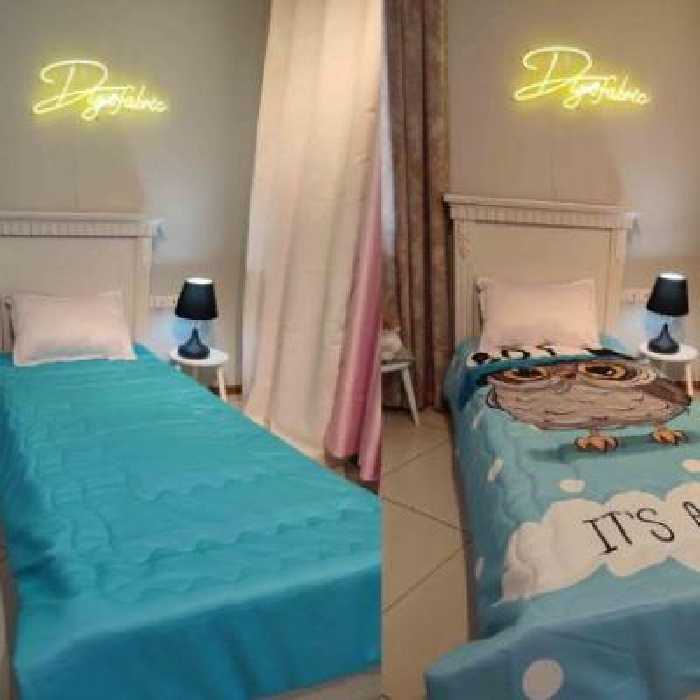 لحاف یک نفره طرح جغد وآبی ساده