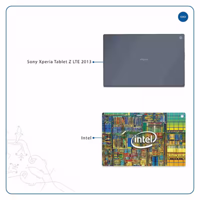 برچسب پوششی ماهوت مدل Intel Brand مناسب برای تبلت سونی Xperia Tablet Z LTE 2013
