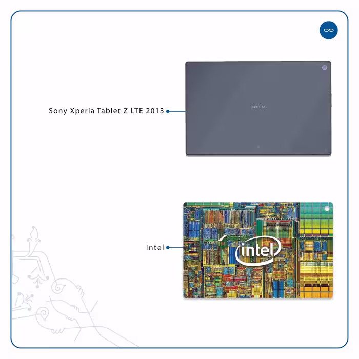 برچسب پوششی ماهوت مدل Intel Brand مناسب برای تبلت سونی Xperia Tablet Z LTE 2013