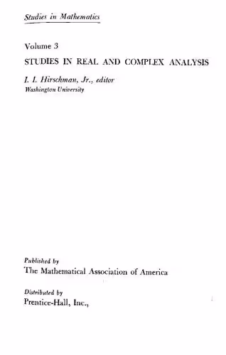 خرید و دانلود نسخه کامل کتاب Studies in Real and Complex Analysis