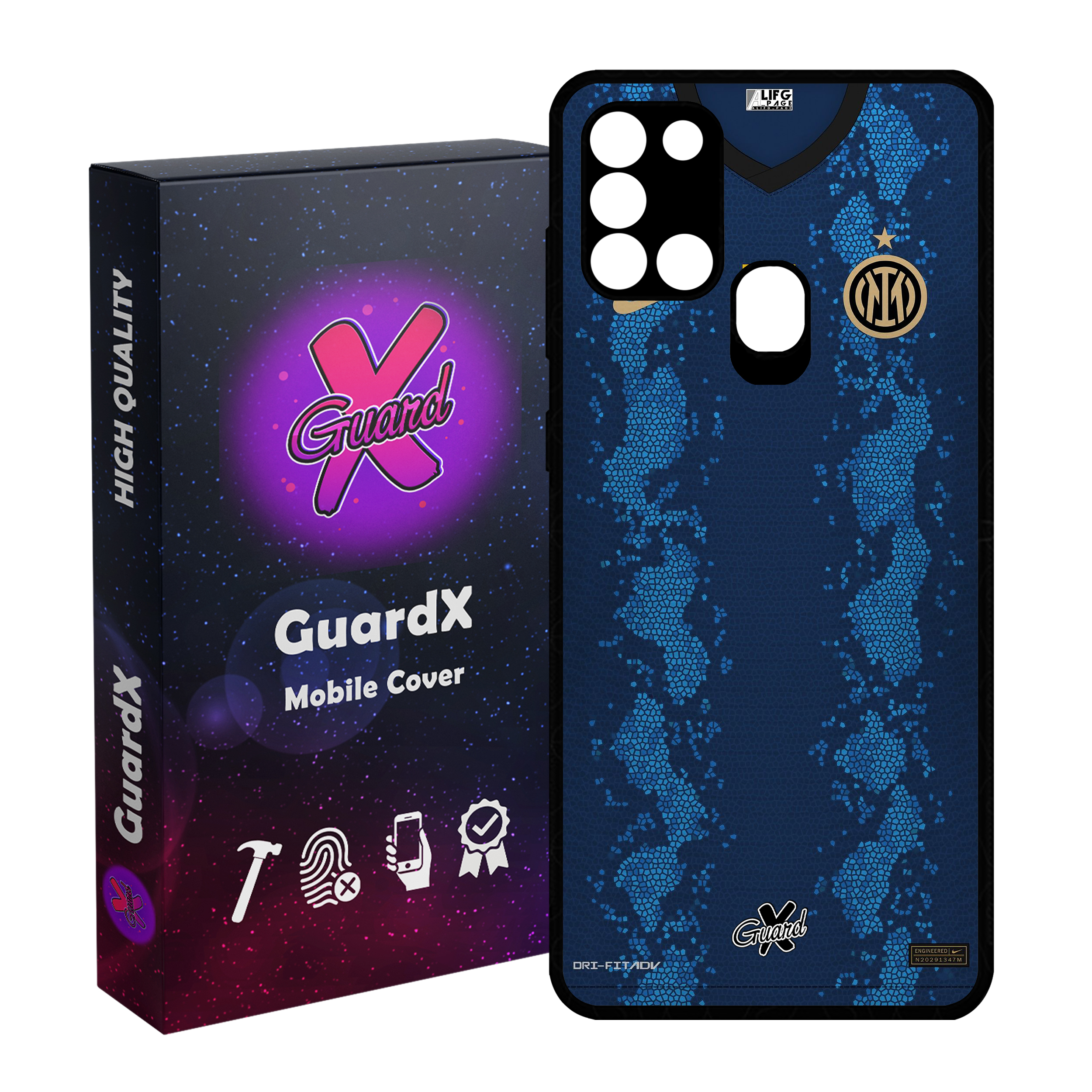 کاور گارد ایکس طرح Inter Milan مدل Glass10400 مناسب برای گوشی موبایل سامسونگ Galaxy A21s