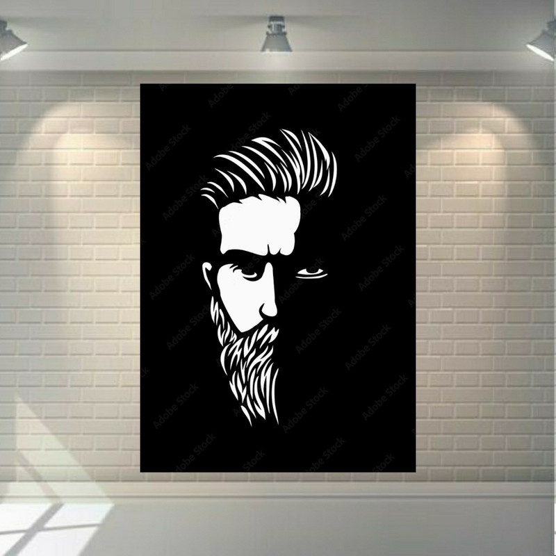 تابلو شاسی طرح آرایشگاه مردانه کد PB382 | دنیای قاب