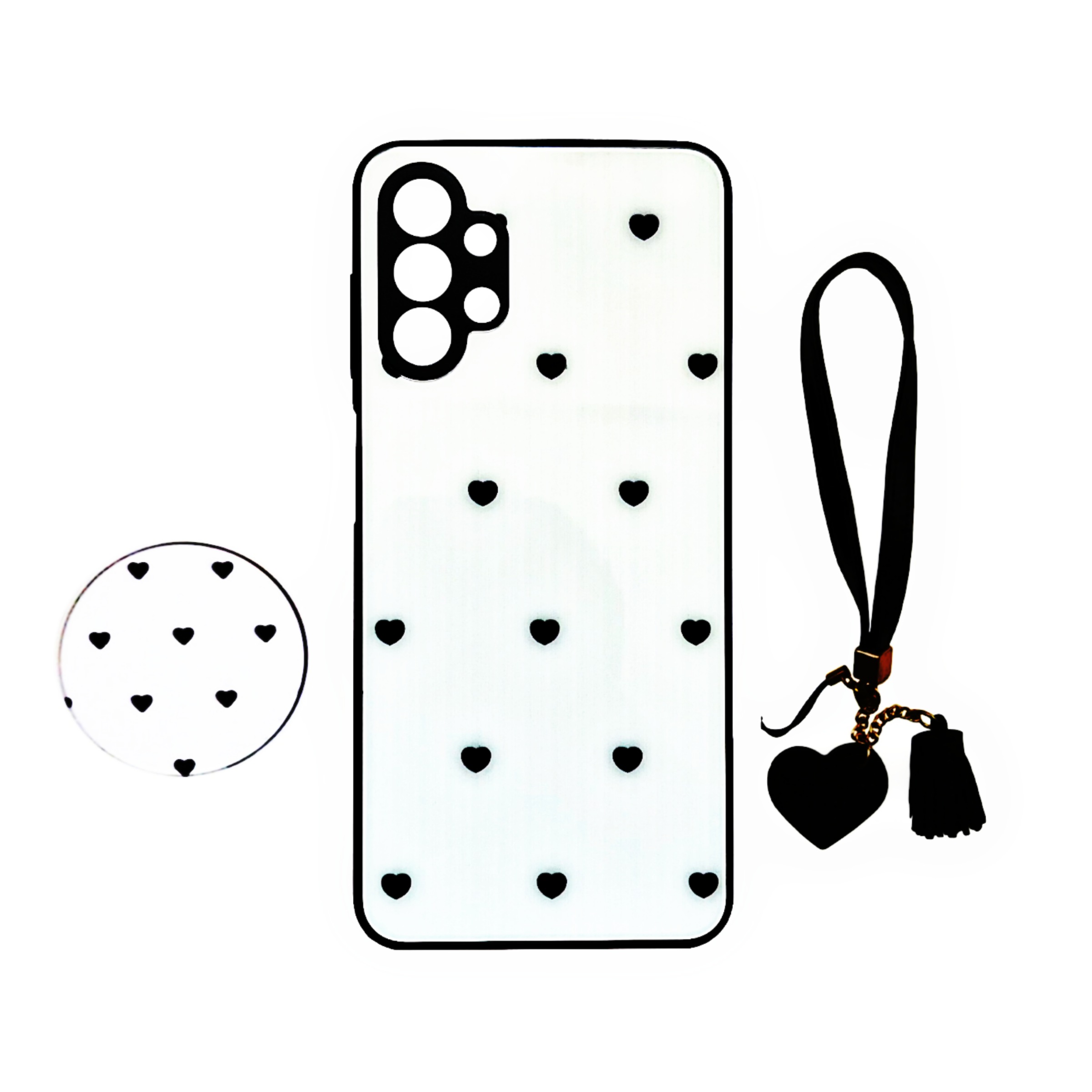 کاور مدل قلب کد 03 مناسب برای گوشی موبایل سامسونگ galaxy A13 4G به همراه بند و پایه نگهدارنده
