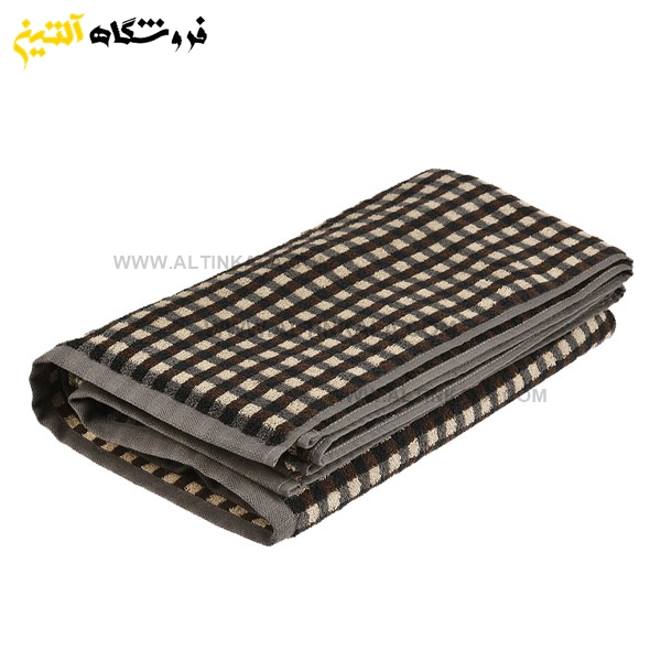 حوله استخری برق لامع طرح ونیز قهوه ای سایز 70×140
