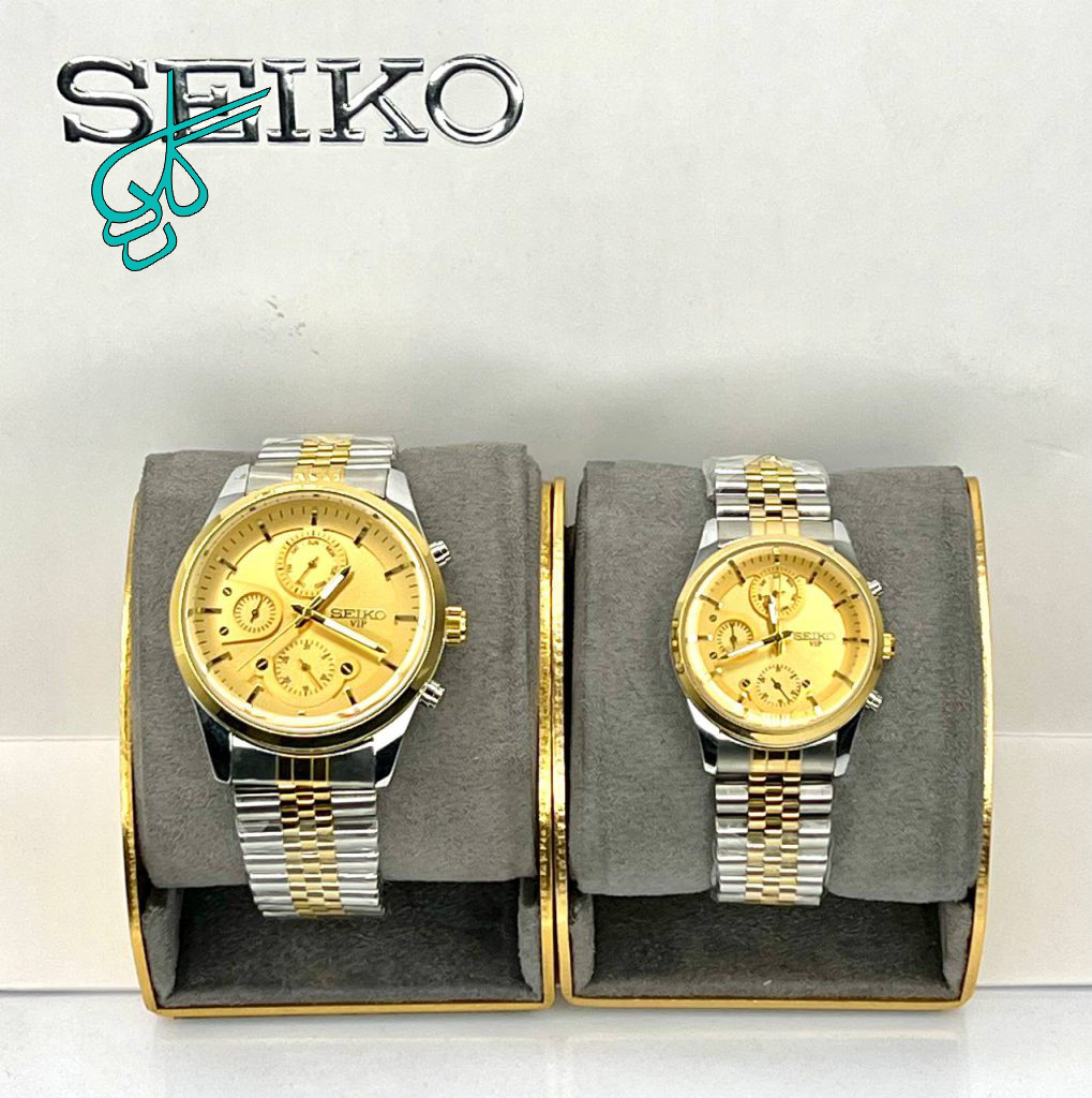 خرید ست ساعت مردانه و زنانه سیکو فول تایم (سه موتوره فعال) موتور ژاپن فلزی رنگ ثابت کیفیت عالی دارای طرح های متنوع کد 2116781 - ردگل