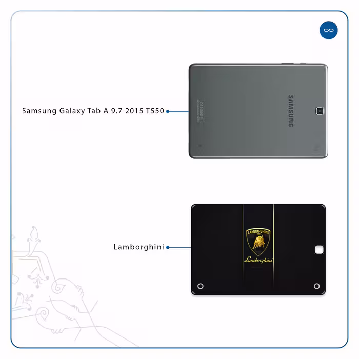 برچسب پوششی ماهوت مدل Lamborghini مناسب برای تبلت سامسونگ Galaxy Tab A 9.7 2015 T550