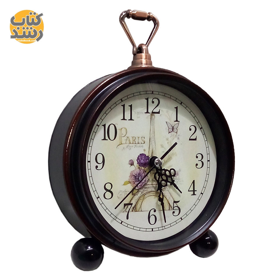 ساعت رومیزی استیل زنگ دار کلاسیک سایز بزرگ