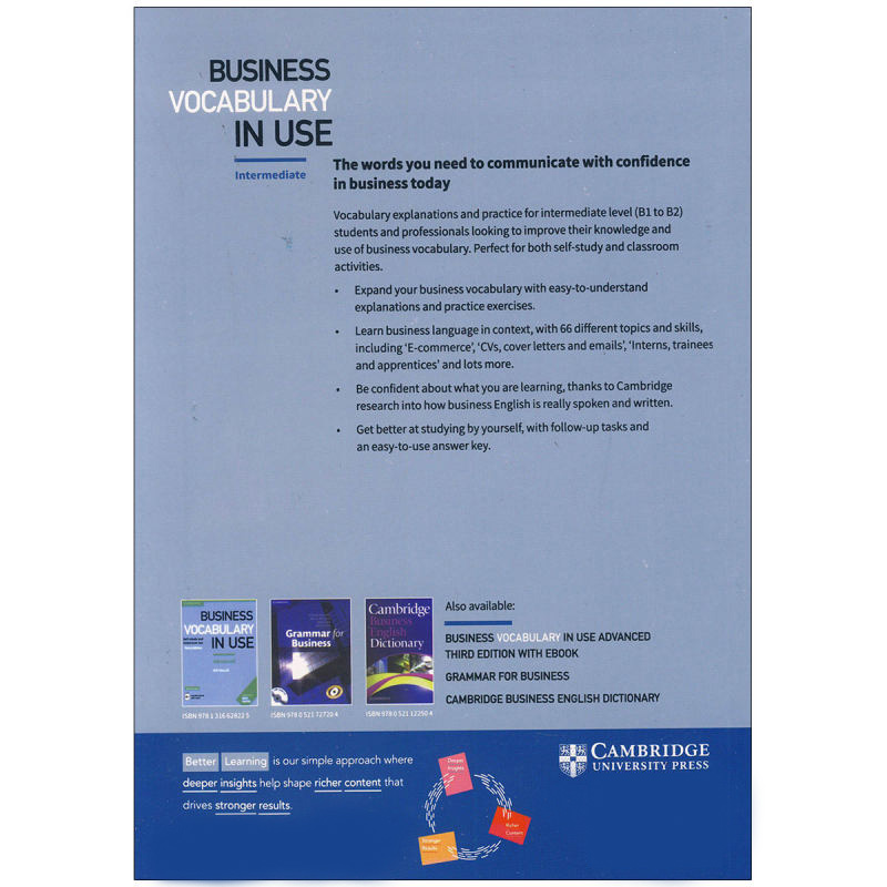 کتاب Vocabulary in Use Business 3nd Intermediate اثر Bill Mascull انتشارات 
انتشارات دانشگاه کمبریج