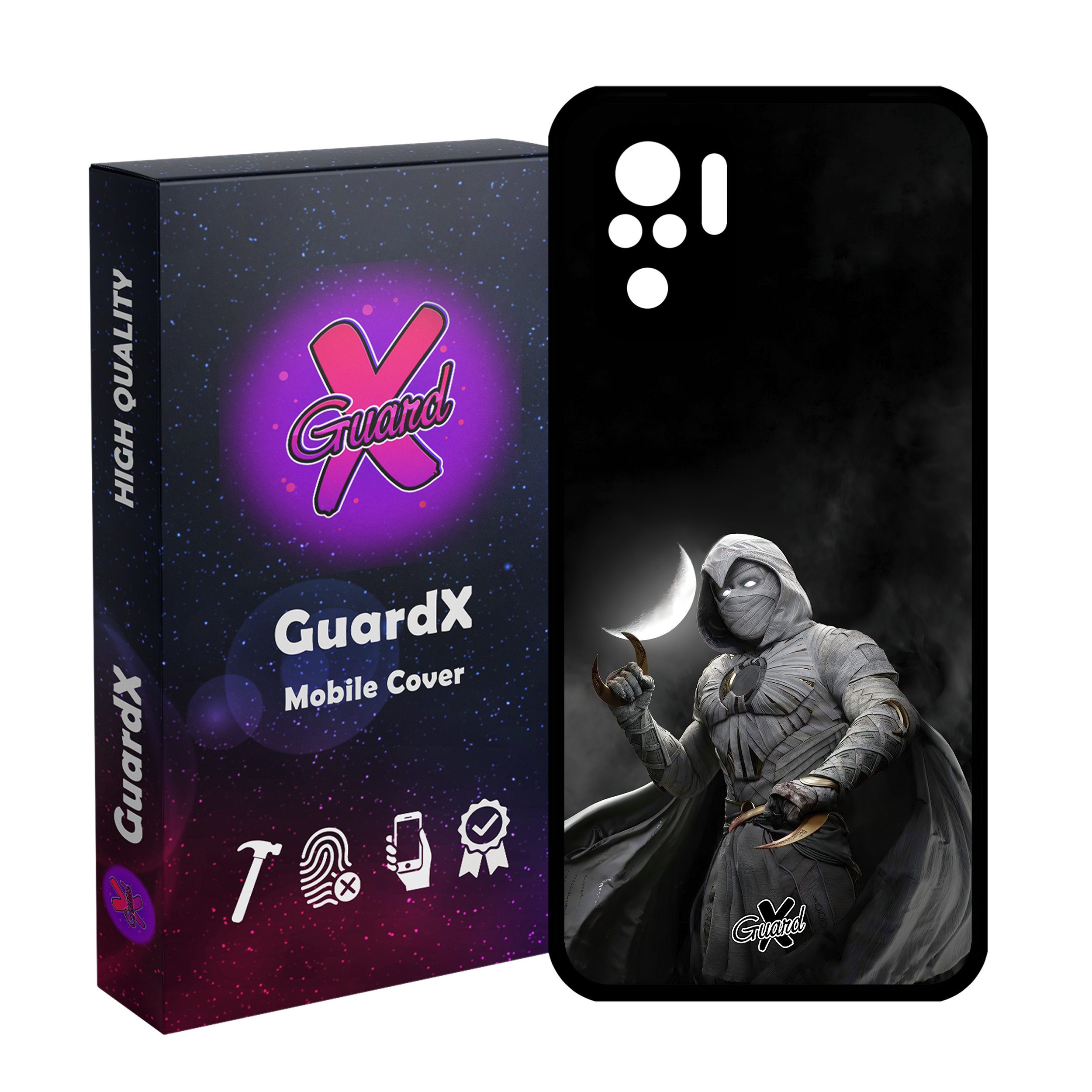 کاور گارد ایکس طرح Moon Knight مدل Glass10482 مناسب برای گوشی موبایل شیائومی Redmi Note 10 4G/Redmi Note 10S