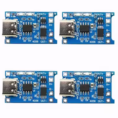 ماژول شارژر باتری مدل TP- 4056 Micro USB TypeC بسته 4 عددی