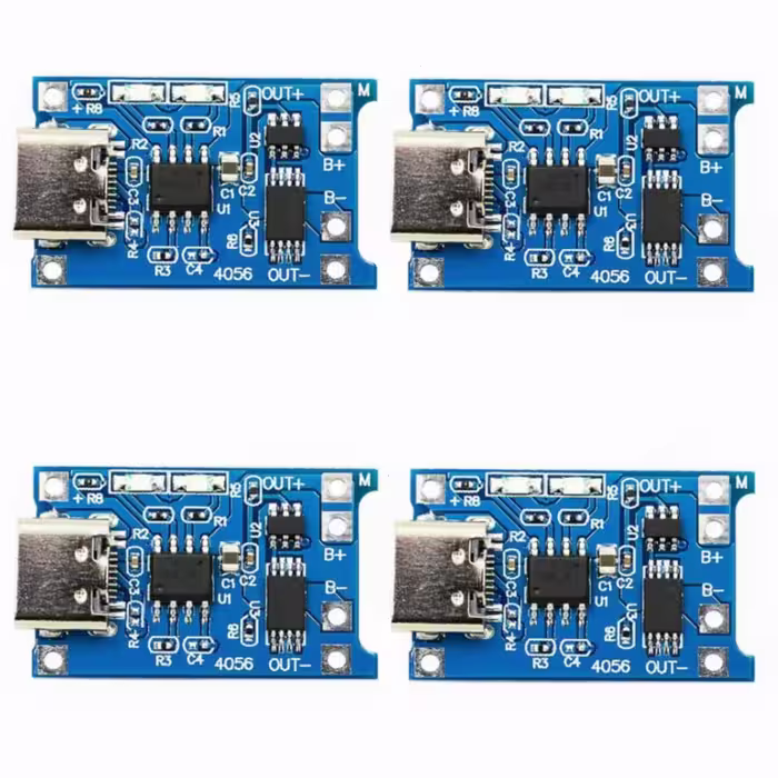 ماژول شارژر باتری مدل TP- 4056 Micro USB TypeC بسته 4 عددی