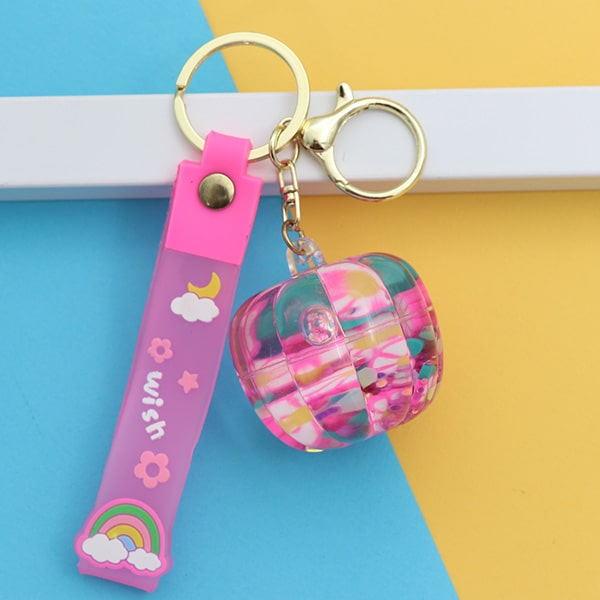 سرکلیدی شیشه ای آویز کیف آکواریومی کدو تنبل صورتی 33854