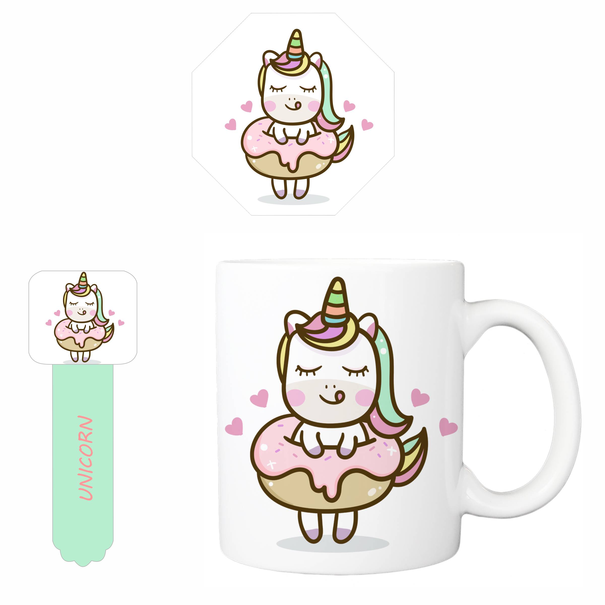 ماگ کد 125 به همراه زیر لیوانی و بوک مارک