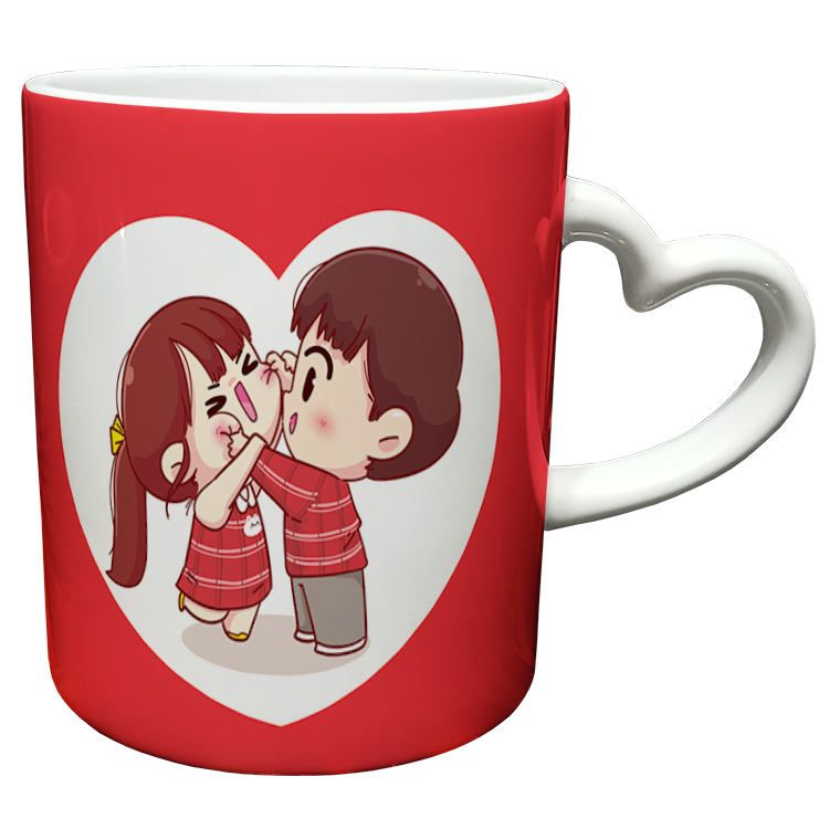 ماگ مدل دسته قلبی طرح عاشقانه کد 62