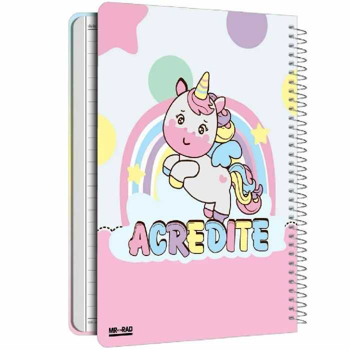 دفتر 50برگ یونیکورن صورتی ابعاد 23در 16