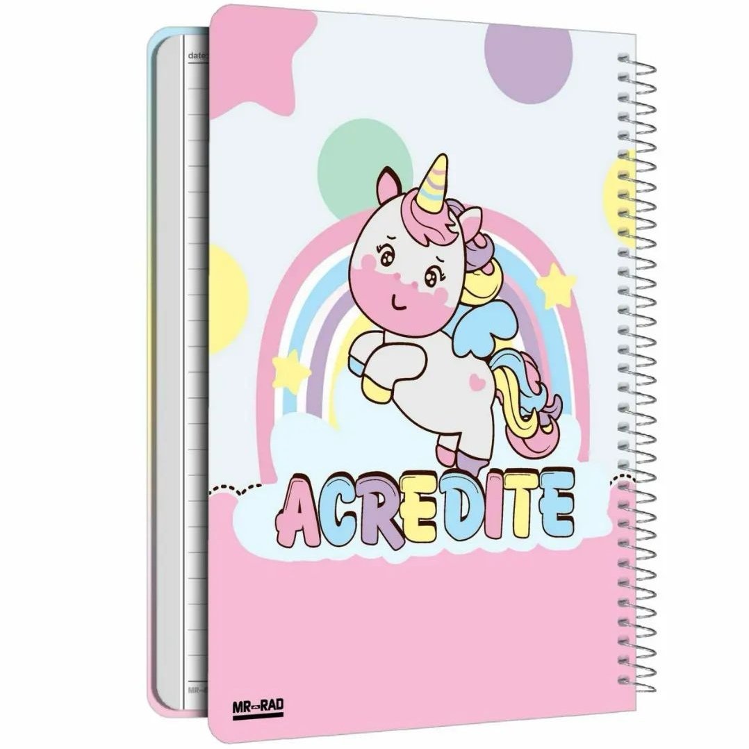 دفتر 50برگ یونیکورن صورتی ابعاد 23در 16