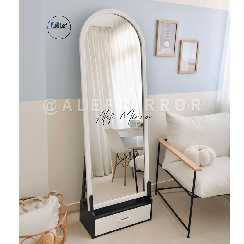 آینه قدی چوبی الف طرح گندم کشودار W-180-60
