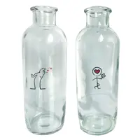 گلدان شیشه ای مدل v250 مجموعه دو عددی