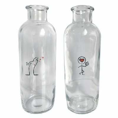 گلدان شیشه ای مدل v250 مجموعه دو عددی