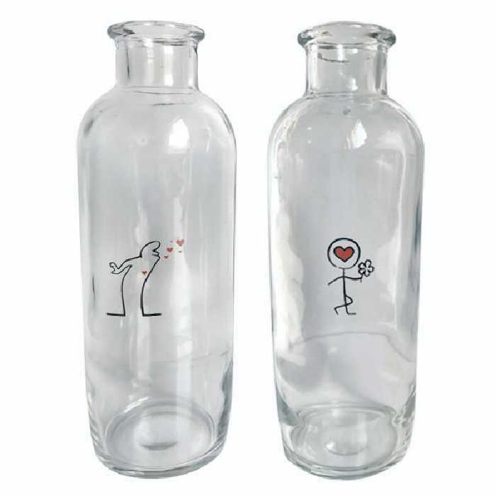 گلدان شیشه ای مدل v250 مجموعه دو عددی