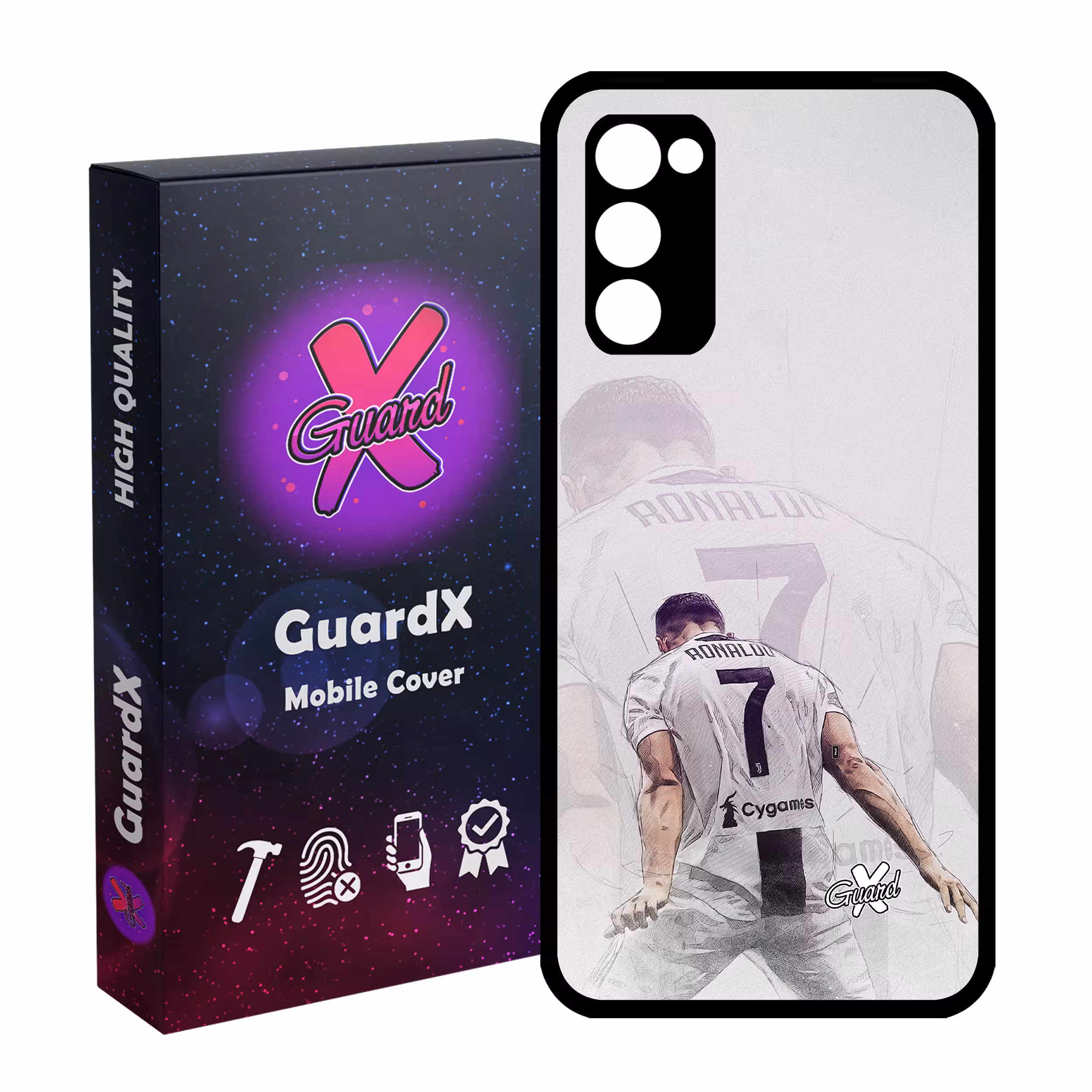 کاور گارد ایکس طرح CR7 مدل Glass10189 مناسب برای گوشی موبایل سامسونگ Galaxy S20 FE