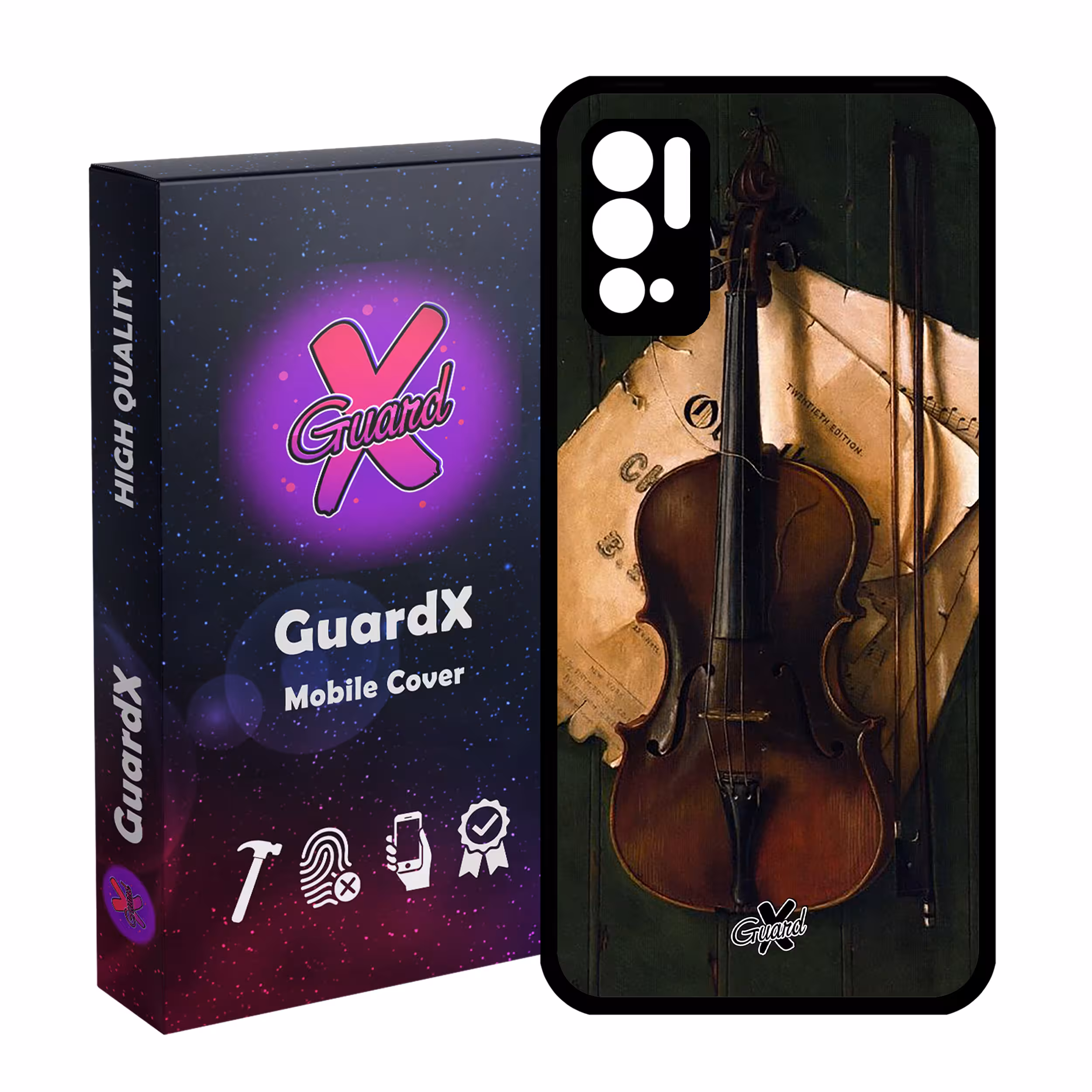 کاور گارد ایکس طرح ویولن مدل Glass10262 مناسب برای گوشی موبایل شیائومی Redmi Note 10 5G / Poco M3 Pro