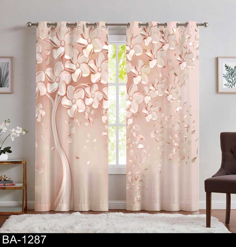 پرده پانچی گل سه بعدی BA-1287